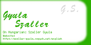 gyula szaller business card